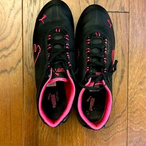Puma Pink & Black Athletic Shoes